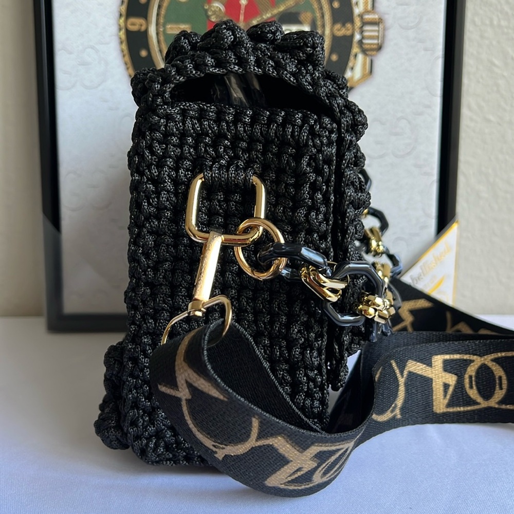 Classic Hand Crafted Crochet Crossbody Bag. - Picture 6 of 17